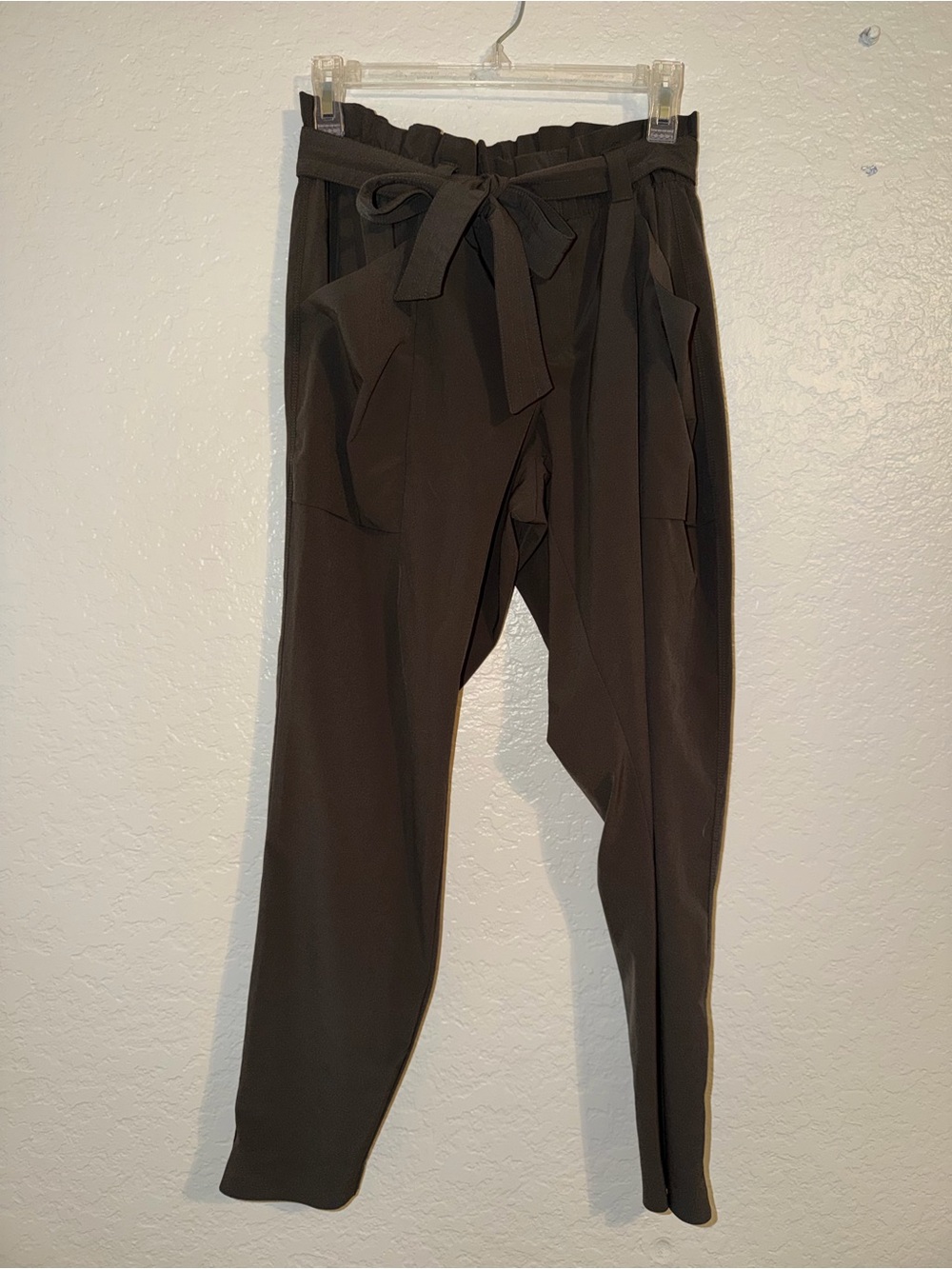 Athleta Dark Brown Paperbag Waist Chinos with Tie Belt